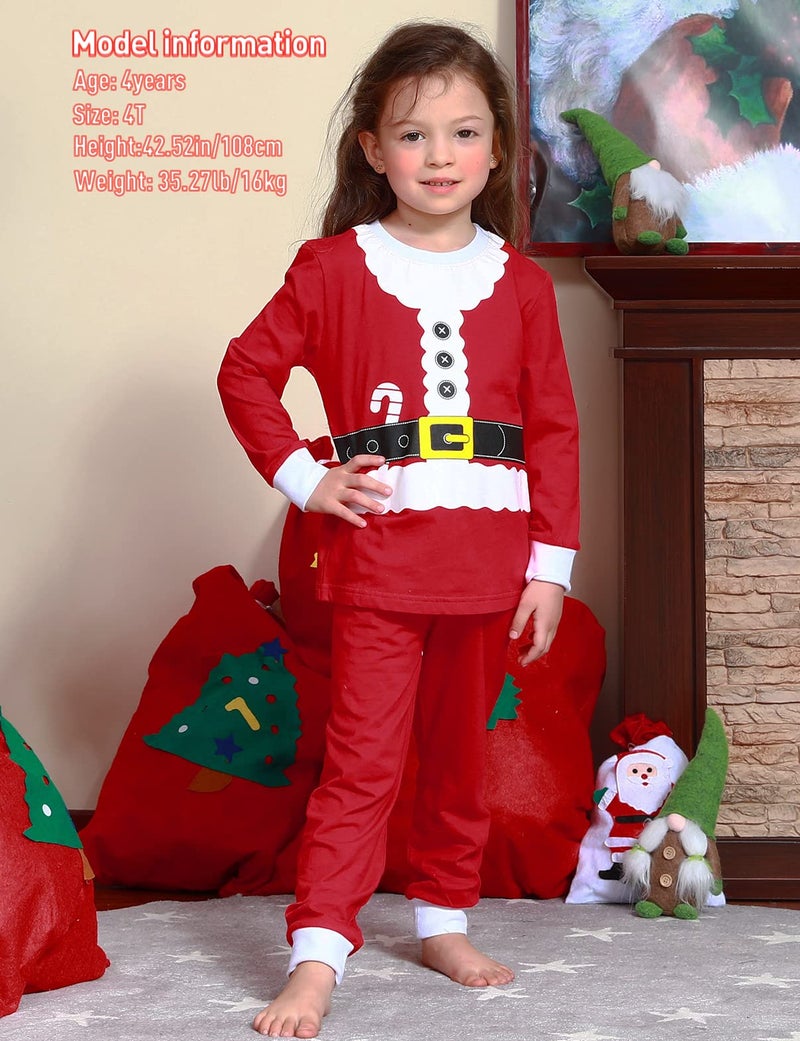 A&J DESIGN Kids Xmas Boys' Santa Pajamas Shirt Sets (8, Santa Claus) - Image 3